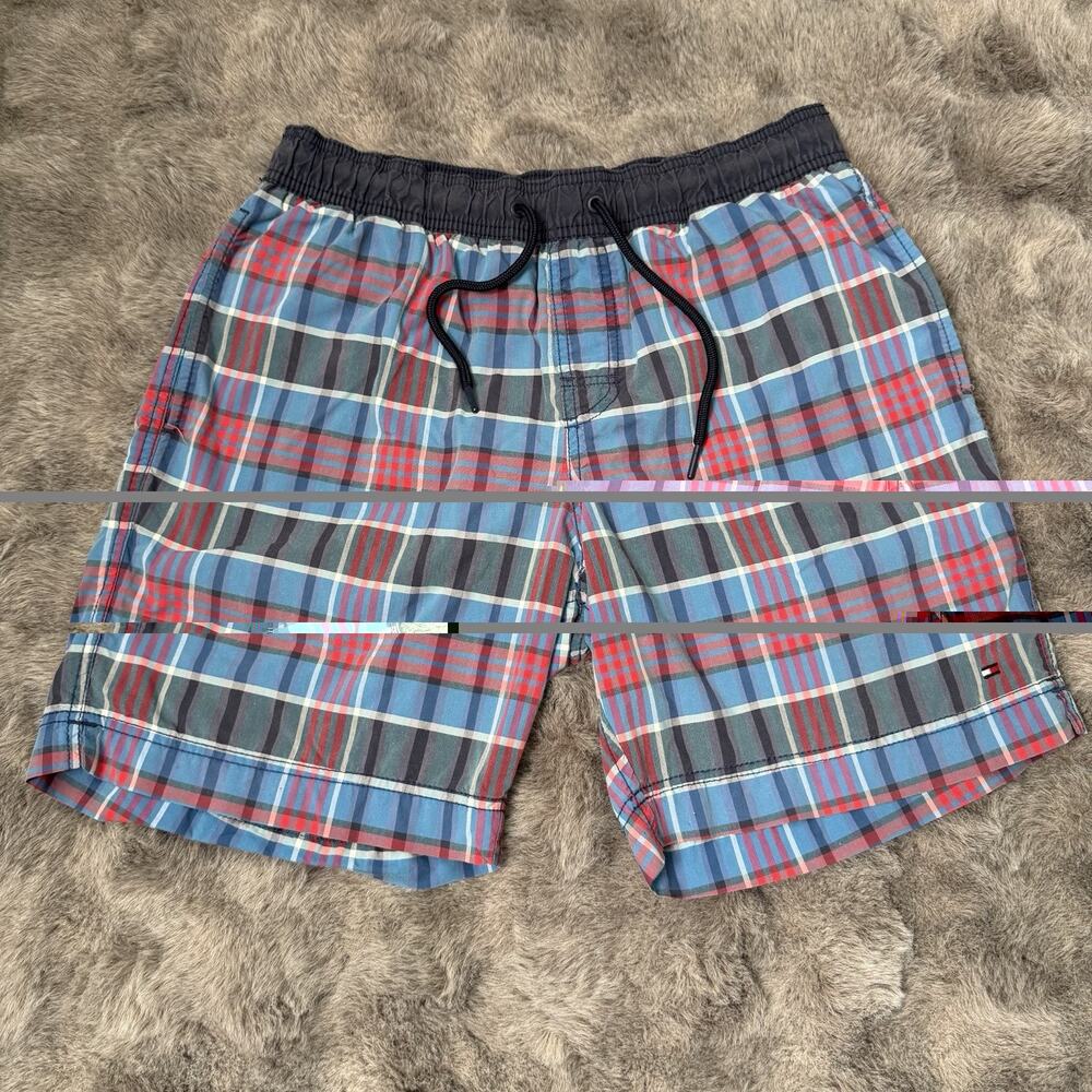 Tommy Hilfiger Blue Plaid Swim Trunks Swim Shorts Men's Size M